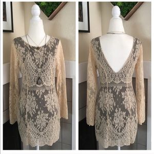 Free People low back lace body con